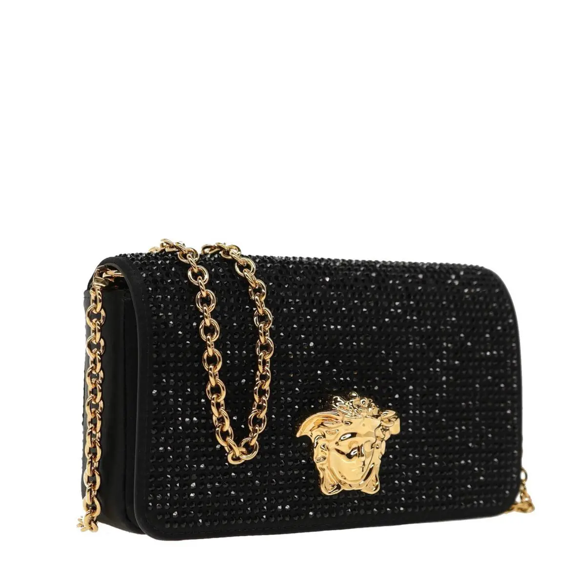 Versace Medusa Strass Crystal Wallet On Chain Crossbody
