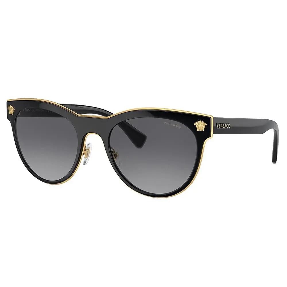 Versace VE 2198 1002T3 Black Plastic Phantos Sunglasses Grey Polarized Lens