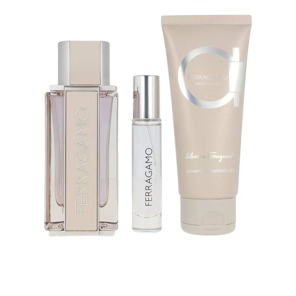 Salvatore Ferragamo Men`s Bright Leather 3pcs Edt Gift Set Fragrances