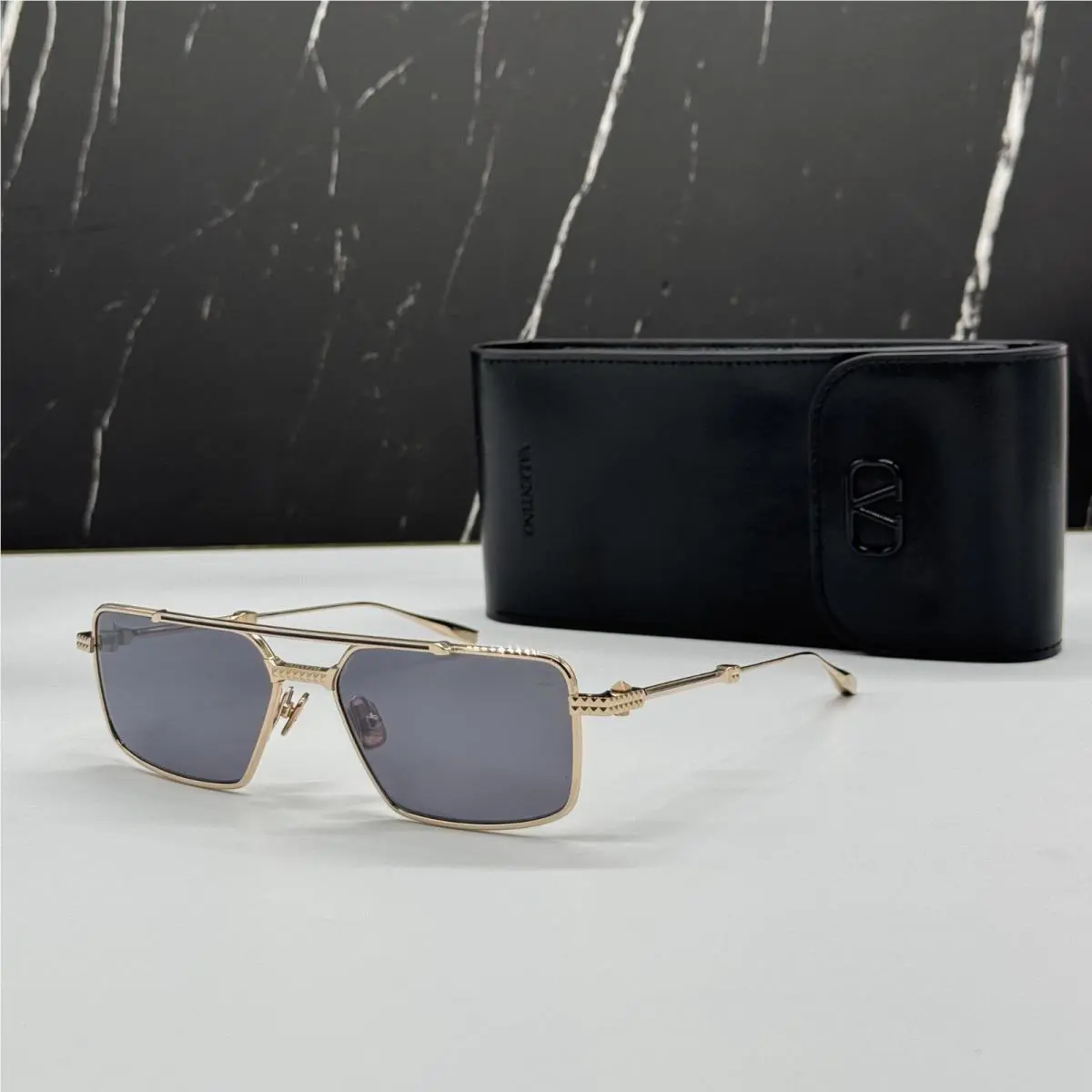 Valentino Gold Gray Women Sunglasses Valentino VLS-111A 129