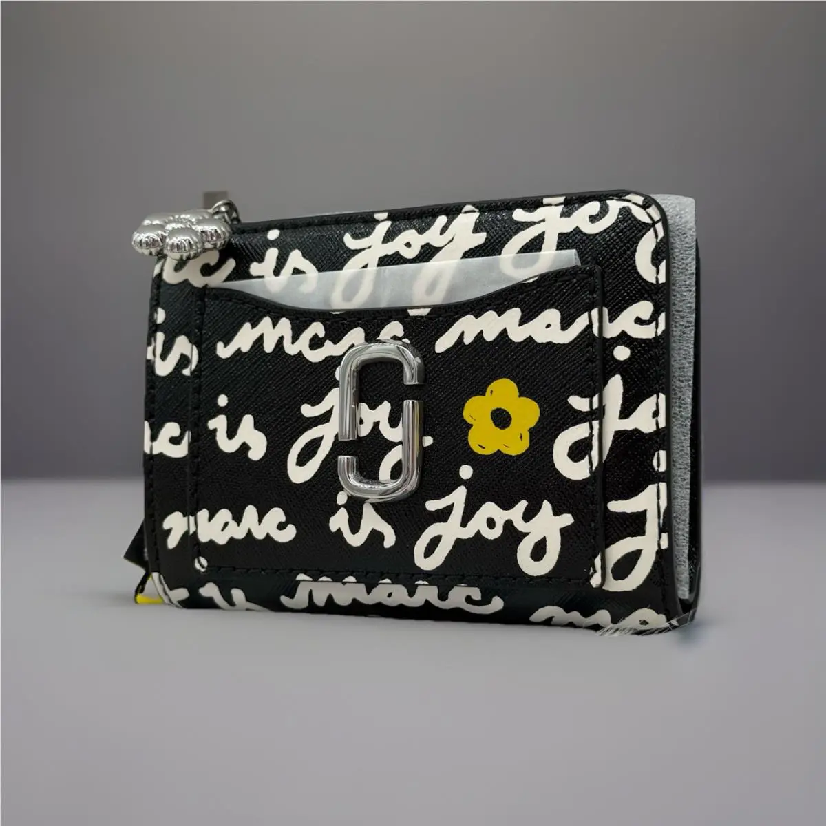 Marc Jacobs The Joy Mini Saffiano Leather Bifold Compact Wallet-multi