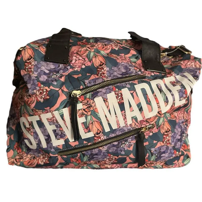 Duffle Gym Bag with Wristlet Floral Bnik X-large by Steve Madden