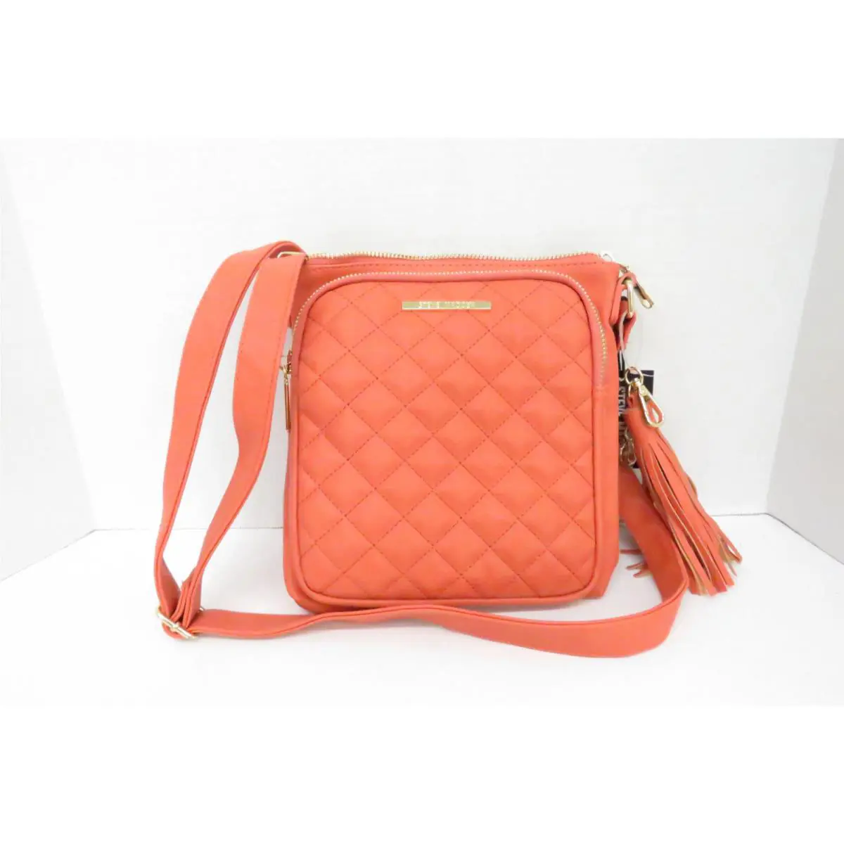 Steve Madden Crossbody Bag Purse Card Holder Keychain Papaya Adjustable Strap