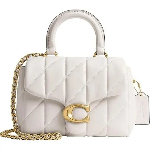 Tabby Top Handle Bag Women`s Quilted Leather Handbag Purse B4/Chalk by Coach