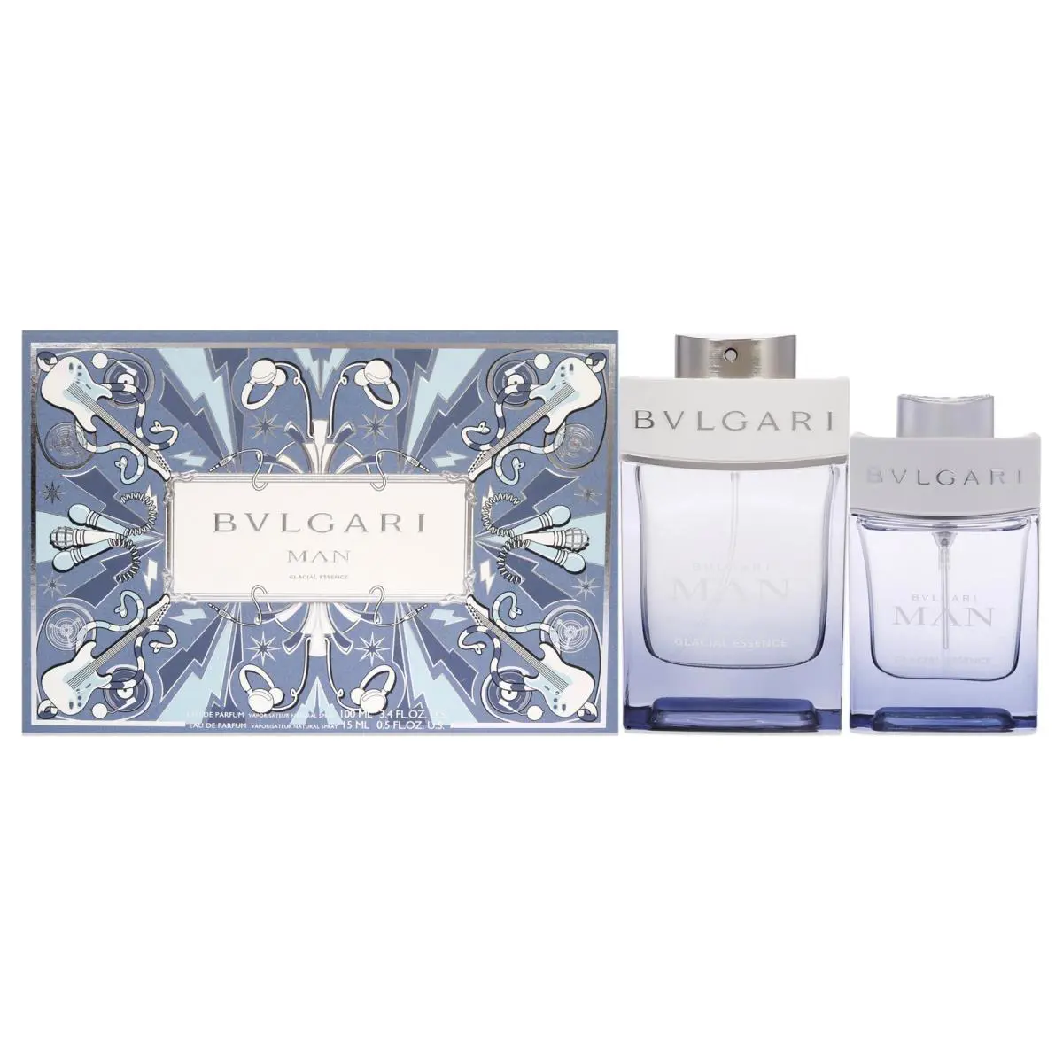Bvlgari Man Glacial Essence by Bvlgari For Men-2 Pc Gift Set
