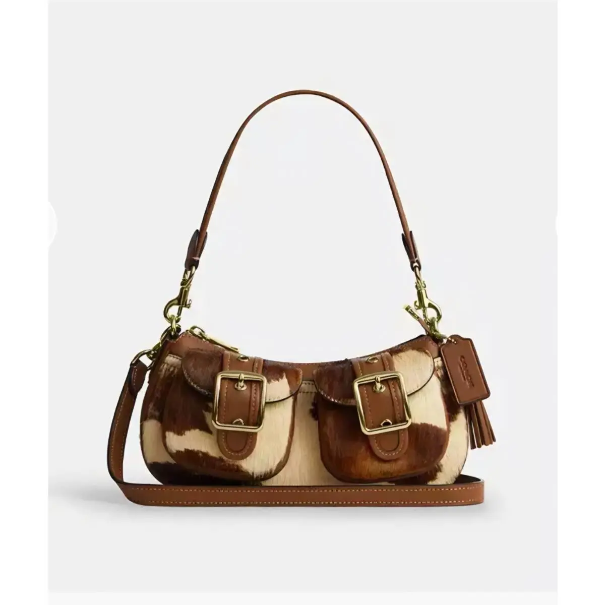 Coach Ashton Shoulder Bag In Haircalf Cow Print May be Vary CDW47