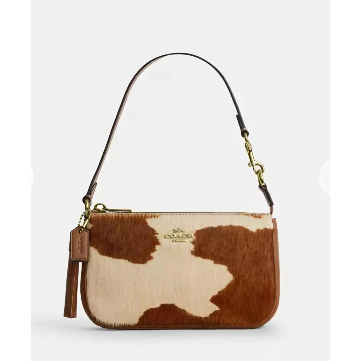 Coach Nolita 19 Bag in Haircalf with Cow Print Shoulder Handbag CDW34 Gold