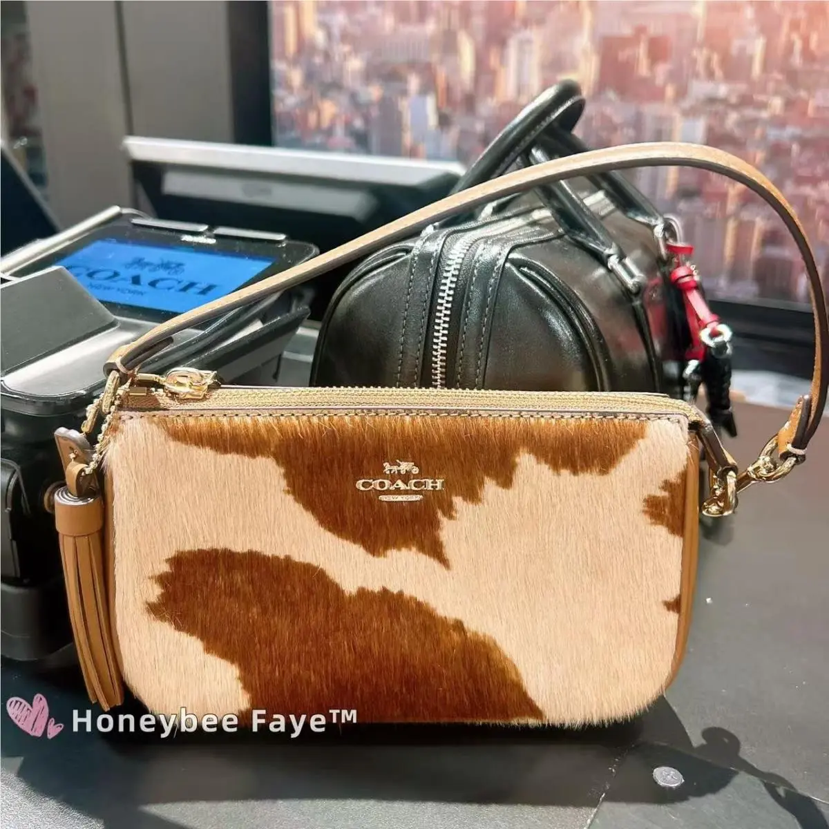 Coach Nolita 19 In Haircalf with Cow Print CDW34