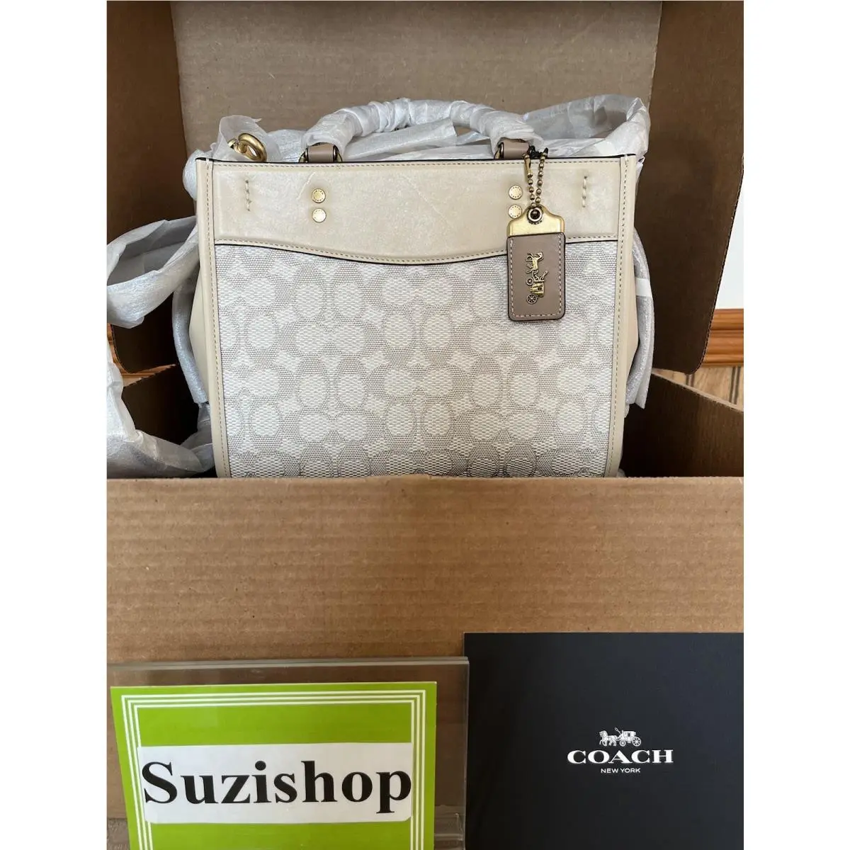 Coach Rogue 25 Chalk White Signature Textile Jacquard CA302