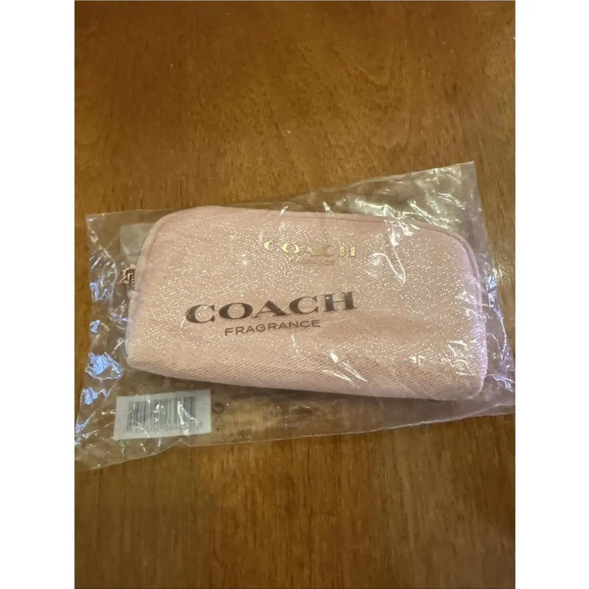 Coach Floral Fragrance Mini Cosmetic Pink Sparkly Zipper Pouch 3x5 7.5 ML