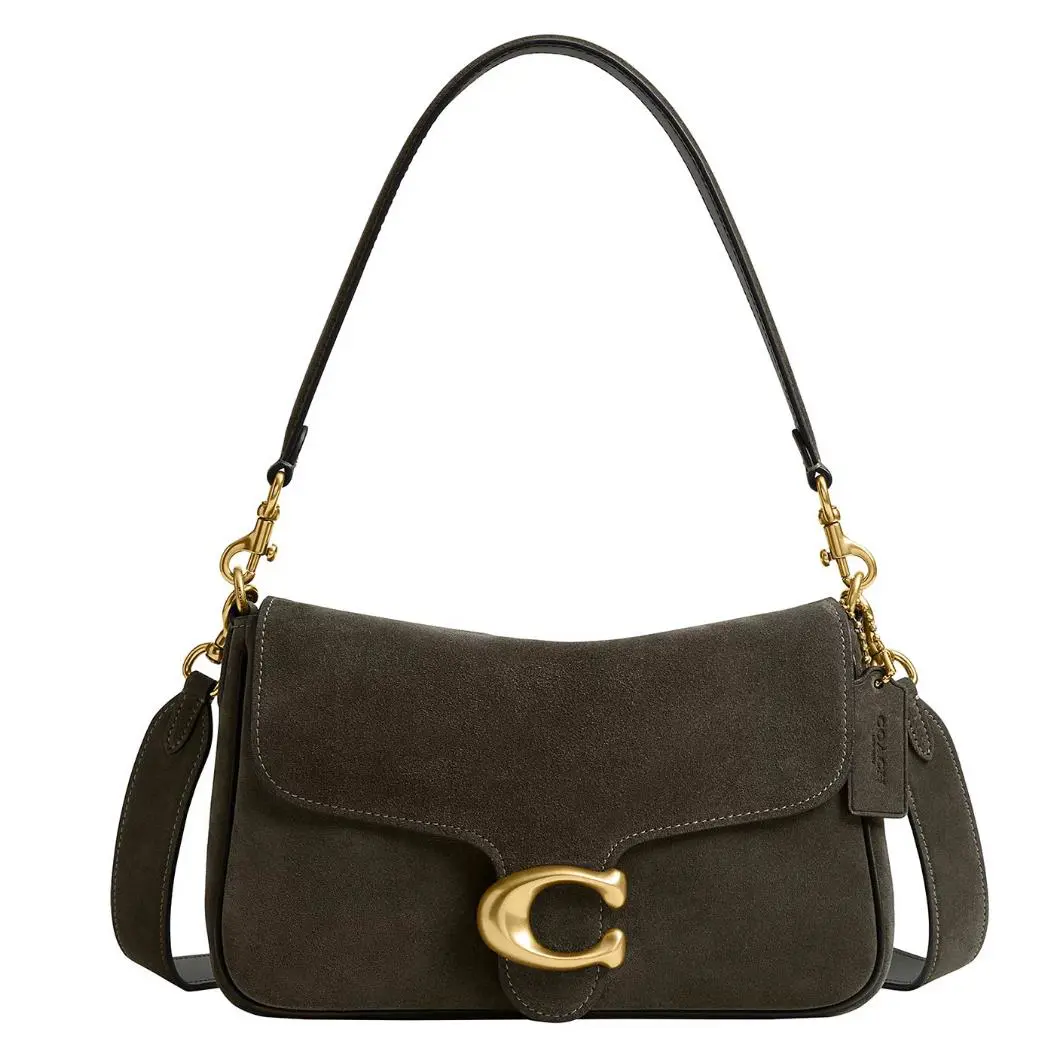 Coach Tabby Small Soft Suede Shoulder Bag Brass/olive
