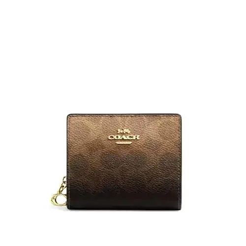 Snap Wallet In Ombre Signature Canvas Gold/brown CEC36 by Coach