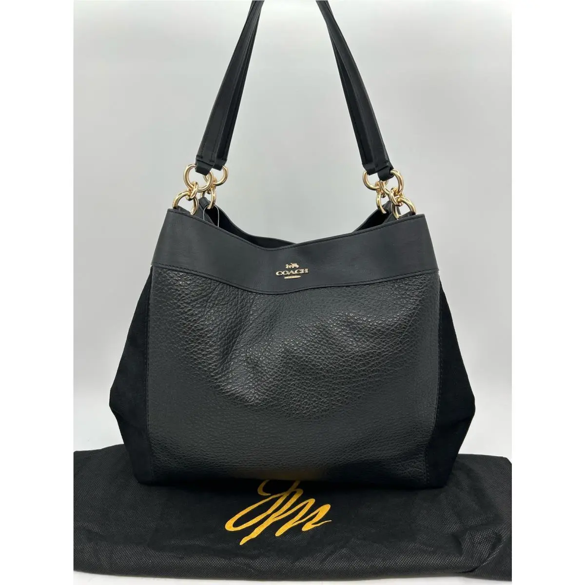 Coach Large Lexy Leather/suede Shoulder Bag, #F31415 Black Women Large Lexy Leather/suede Shoulder Bag F31415 Purse