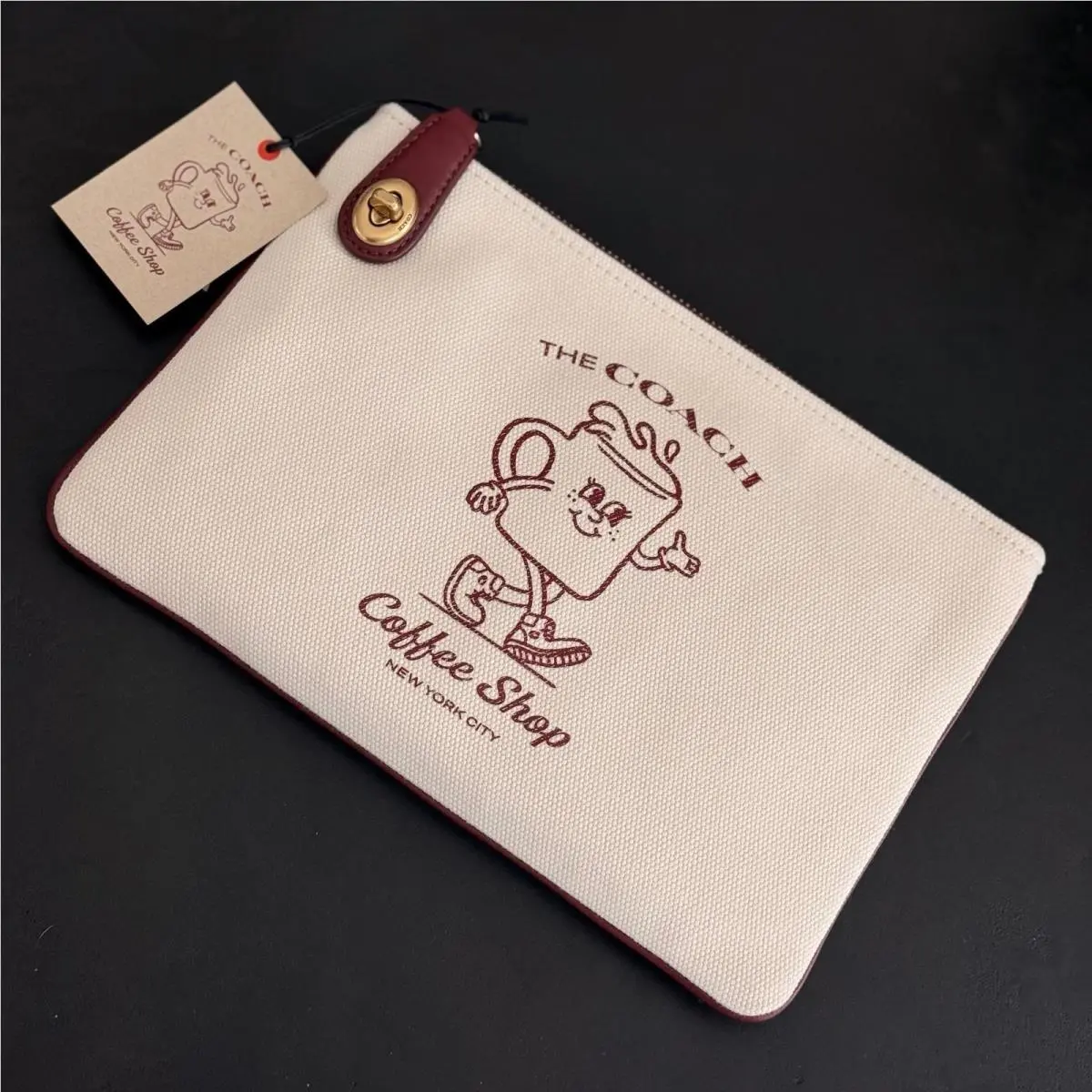 The  Coffee Shop Official Pouch Clutch Bag Canvas CS485 by Coach