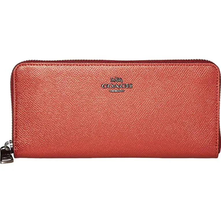 Coach Red Metallic Leather Wallet Women`s L26110