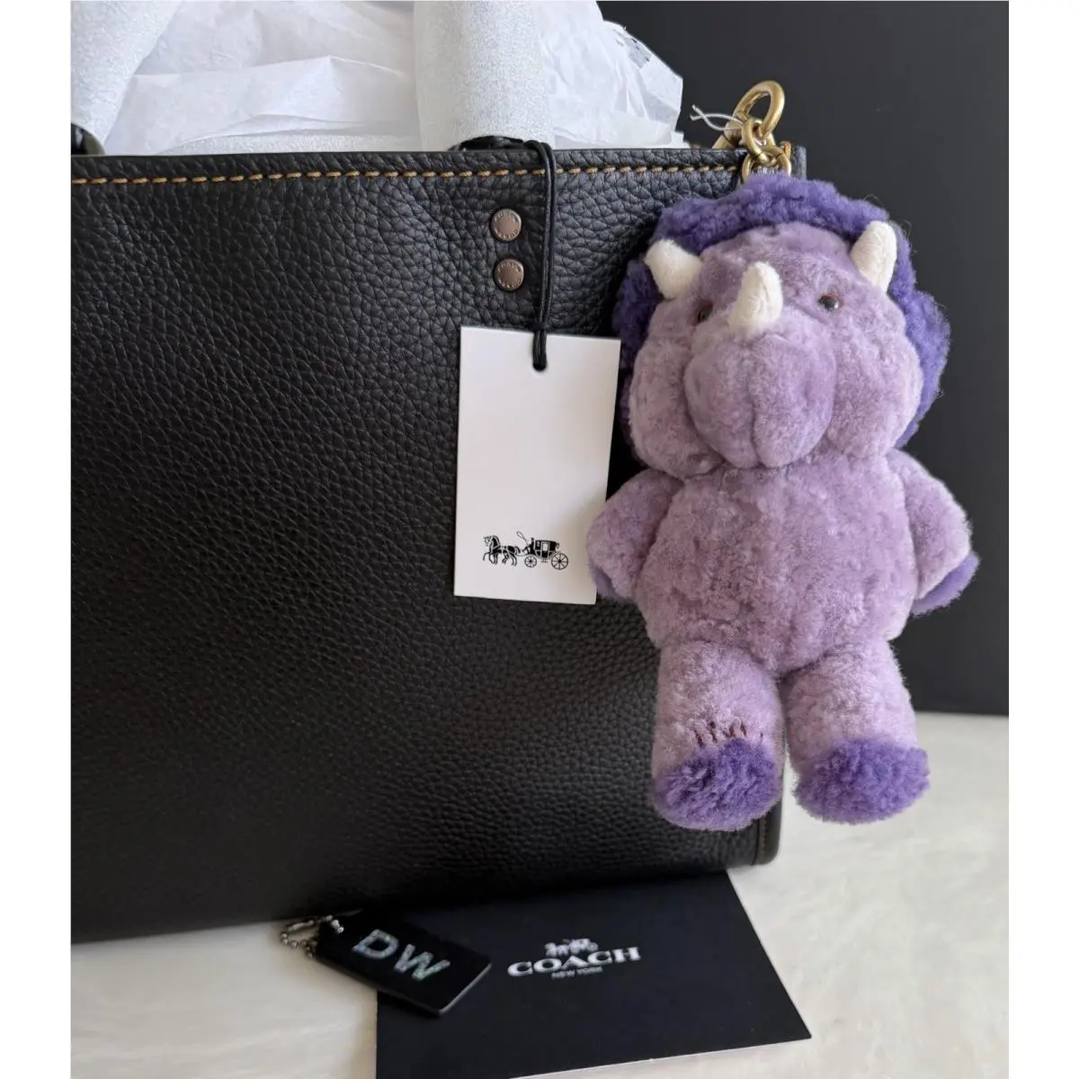 Coach Ltd Purple Shearling Trixy Rexy`s 10TH Yr. Pal Bag Charm CEG49