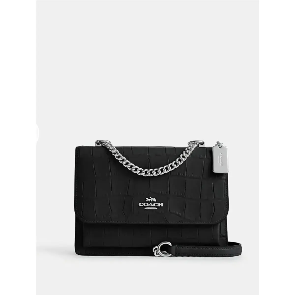 Coach Klare Crossbody Crocodile Leather Bag Purse Silver Black CC840