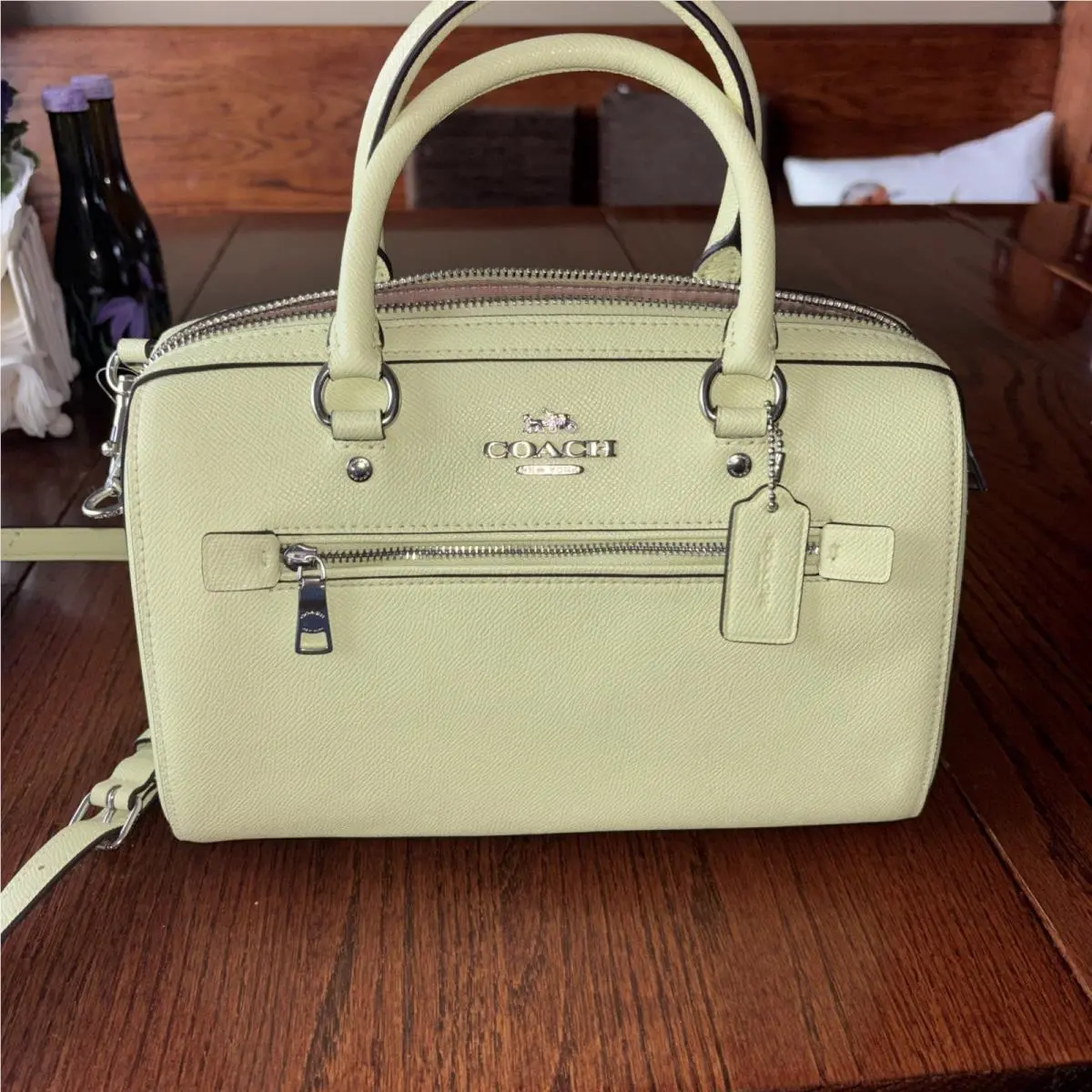 Coach Rowan Women`s Crossbody/satchel Bag Medium - Pale Lime