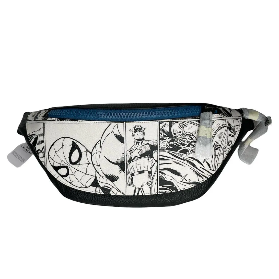Coach Marvel Warren Belt Bag with Black and White Comic Book Print Fanny Bag