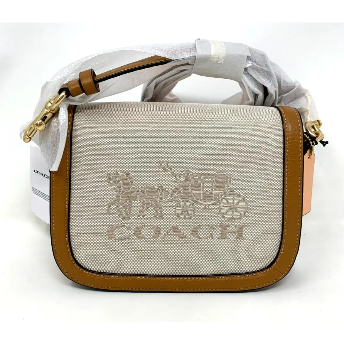 Coach Saddle Bag with Horse and Carriage Canvas C8228 Crossbody