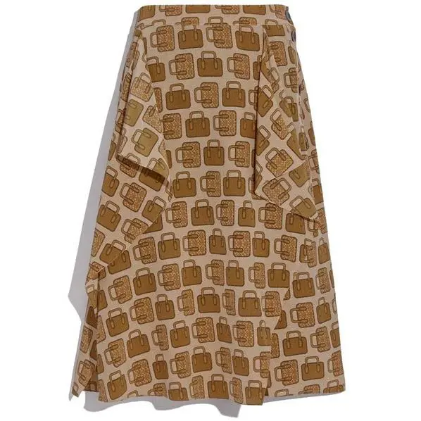 Coach Silk Handbag Print Skirt Size US 0