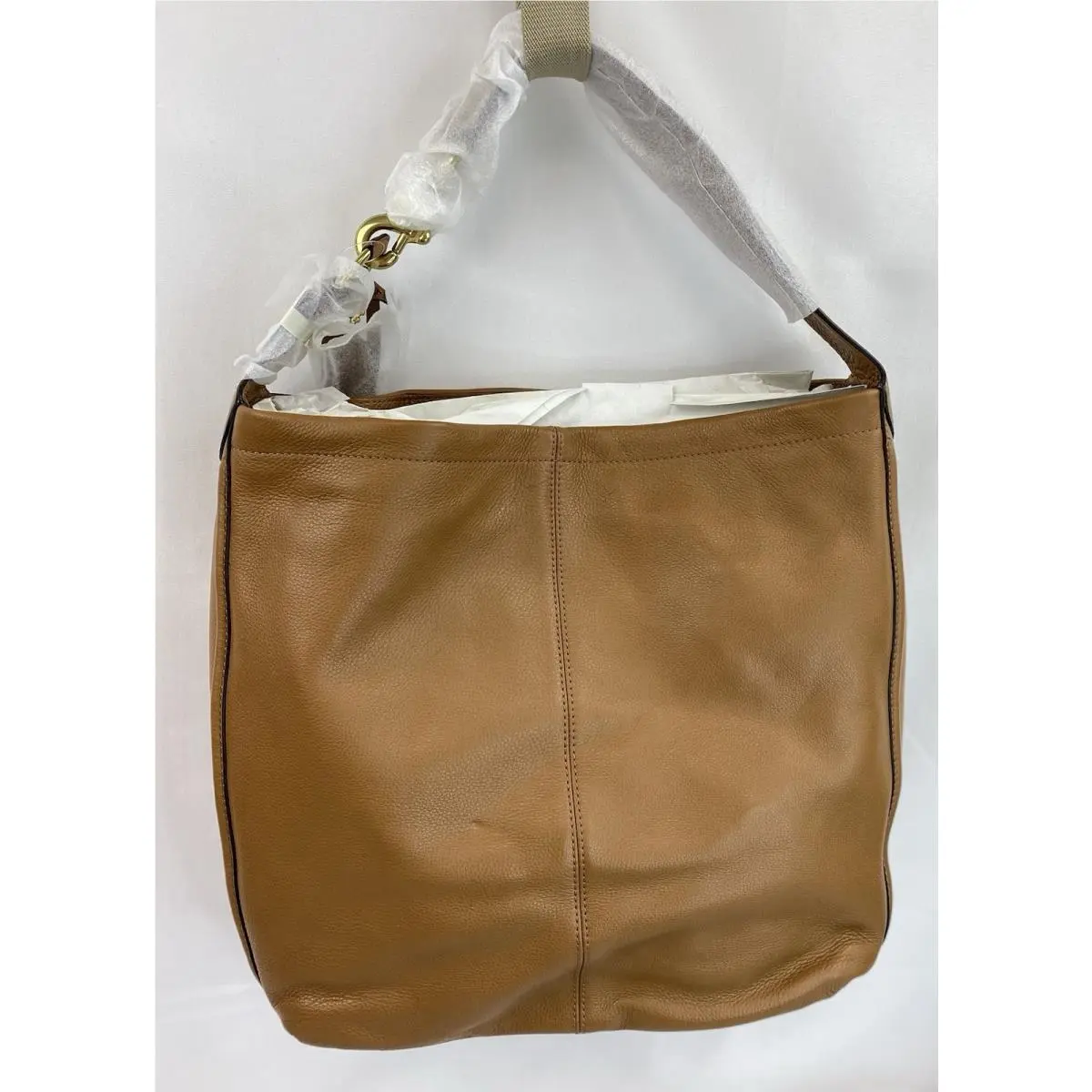 Coach Avery Hobo Tan Leather Shoulder Bag Hand Bag Purse F23309 Tassel Hook