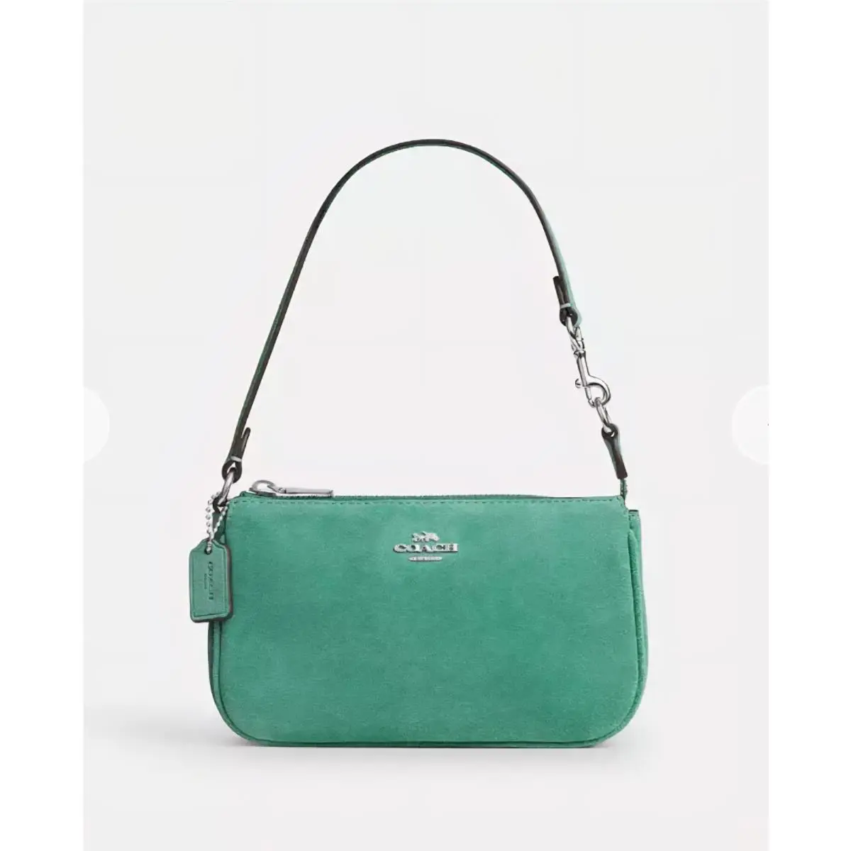 Coach Nolita 19 Suede Bag Silver Mint Leather Handbag CDN25 Candyshop Green