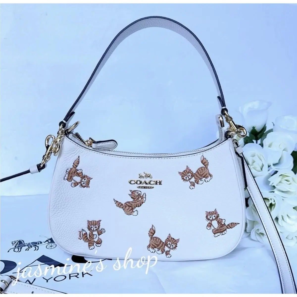 Coach Teri Shoulder Bag with Dancing Kitten Print Cc777