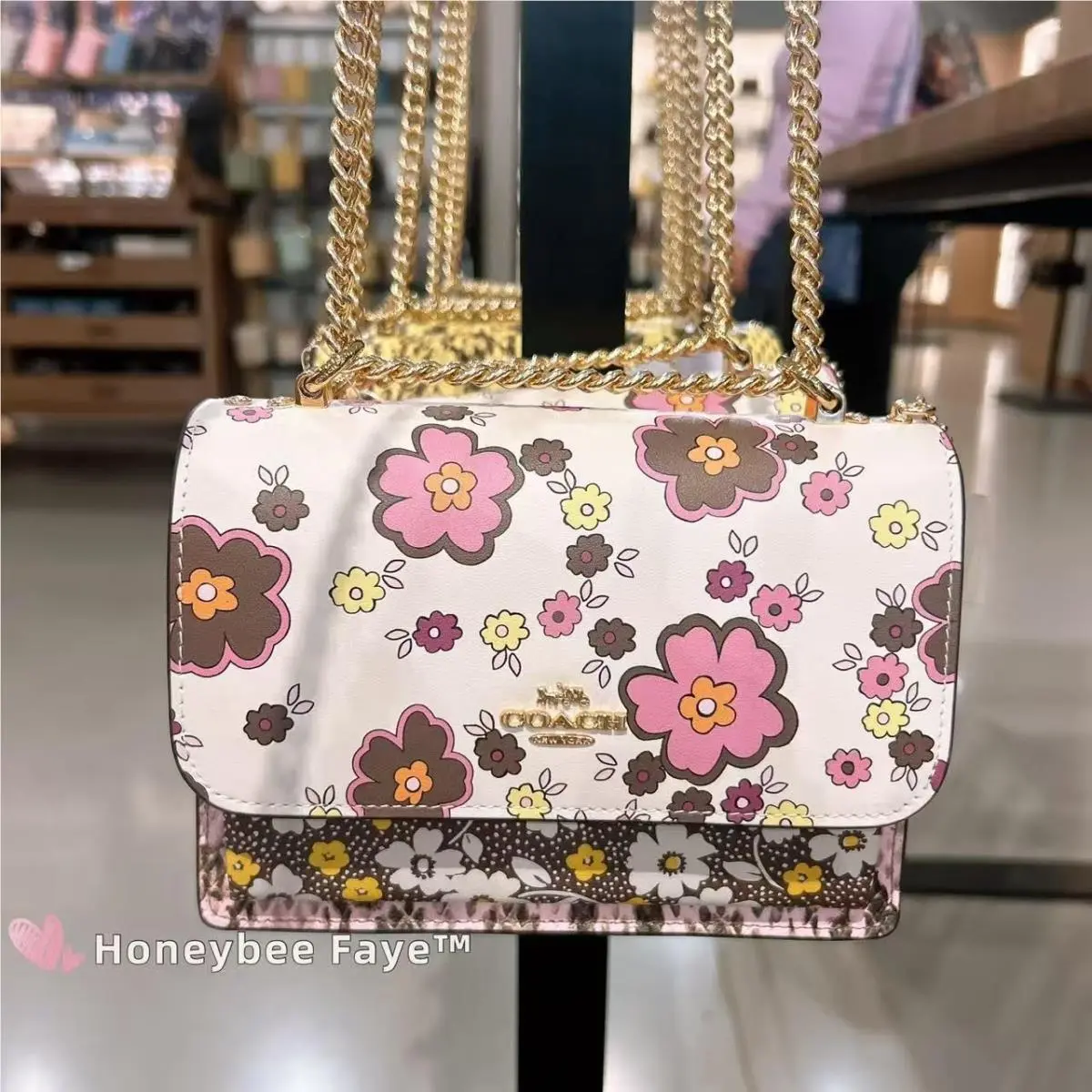 Coach Mini Klare Crossbody Bag with Floral Print CDW82 Pink Multi