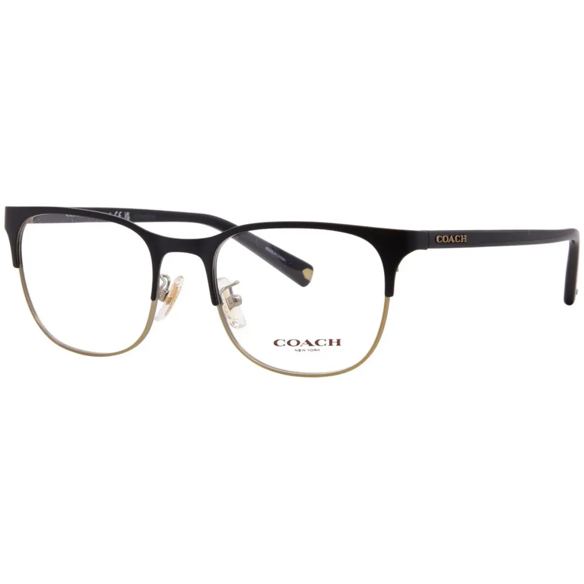 Coach HC5131 9346 Eyeglasses Men`s Black/gold Full Rim Rectangle Shape 51mm