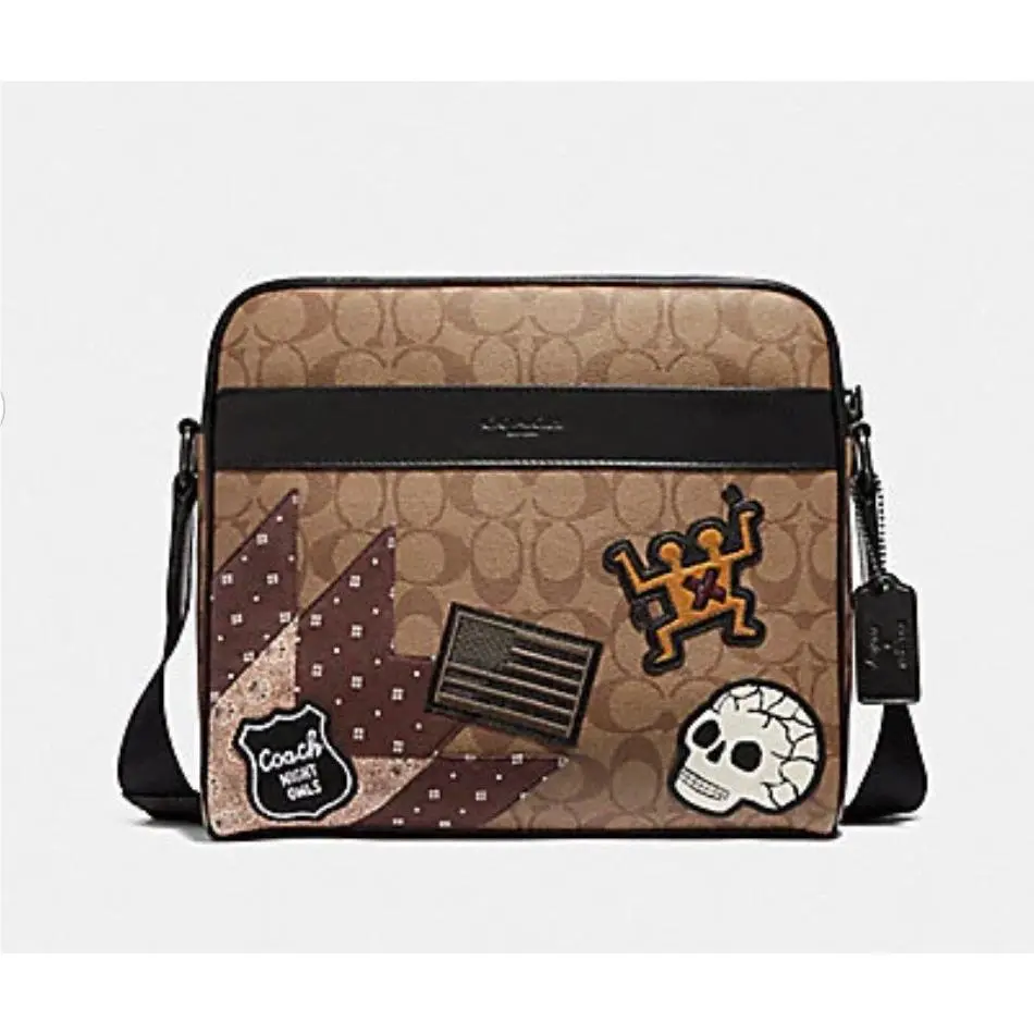 Keith Haring Charles Camera Messenger Bag in Signature Canvas with Patches by Coach
