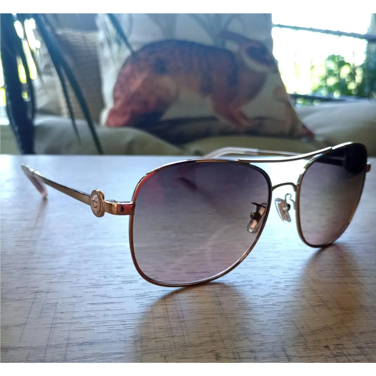 Coach Sunglasses HC7127 C6177 9331U8 Rose Gold Aviator w/ Brown Gradient Lenses