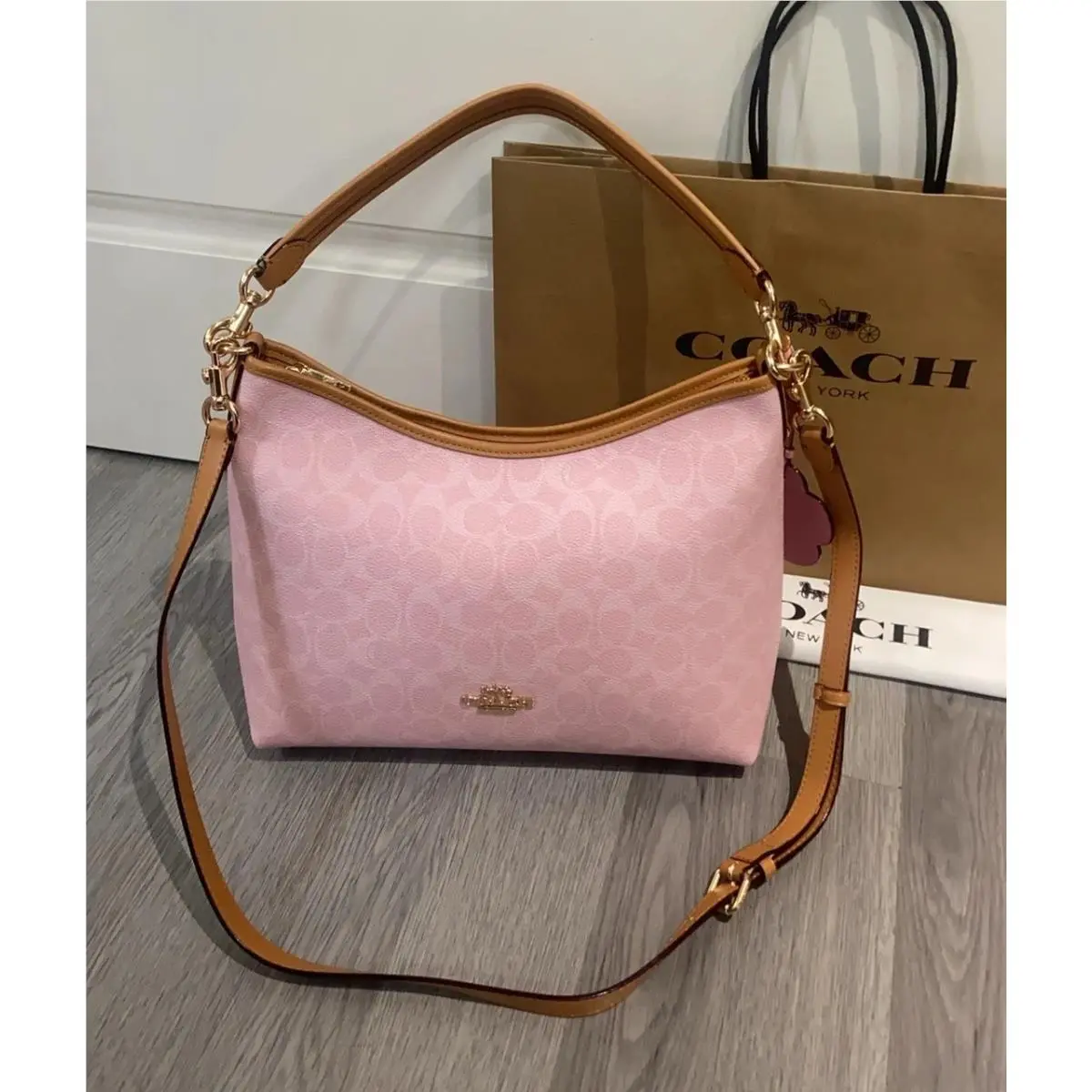 Laurel Shoulder Bag In Signature Canvas with Charms CEL12 F/s JP Ddp by Coach