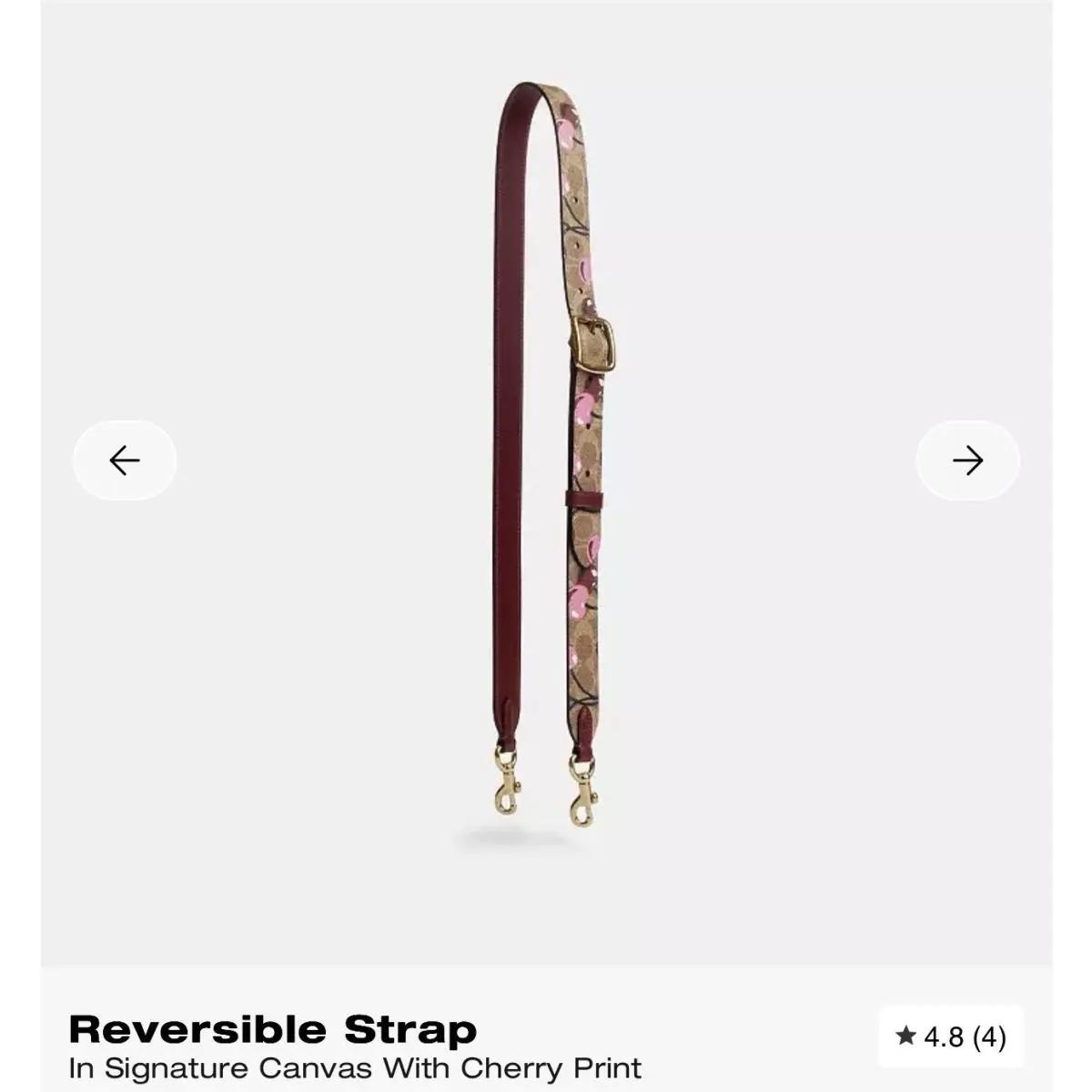 Coach Riversible Strap Cherry Print