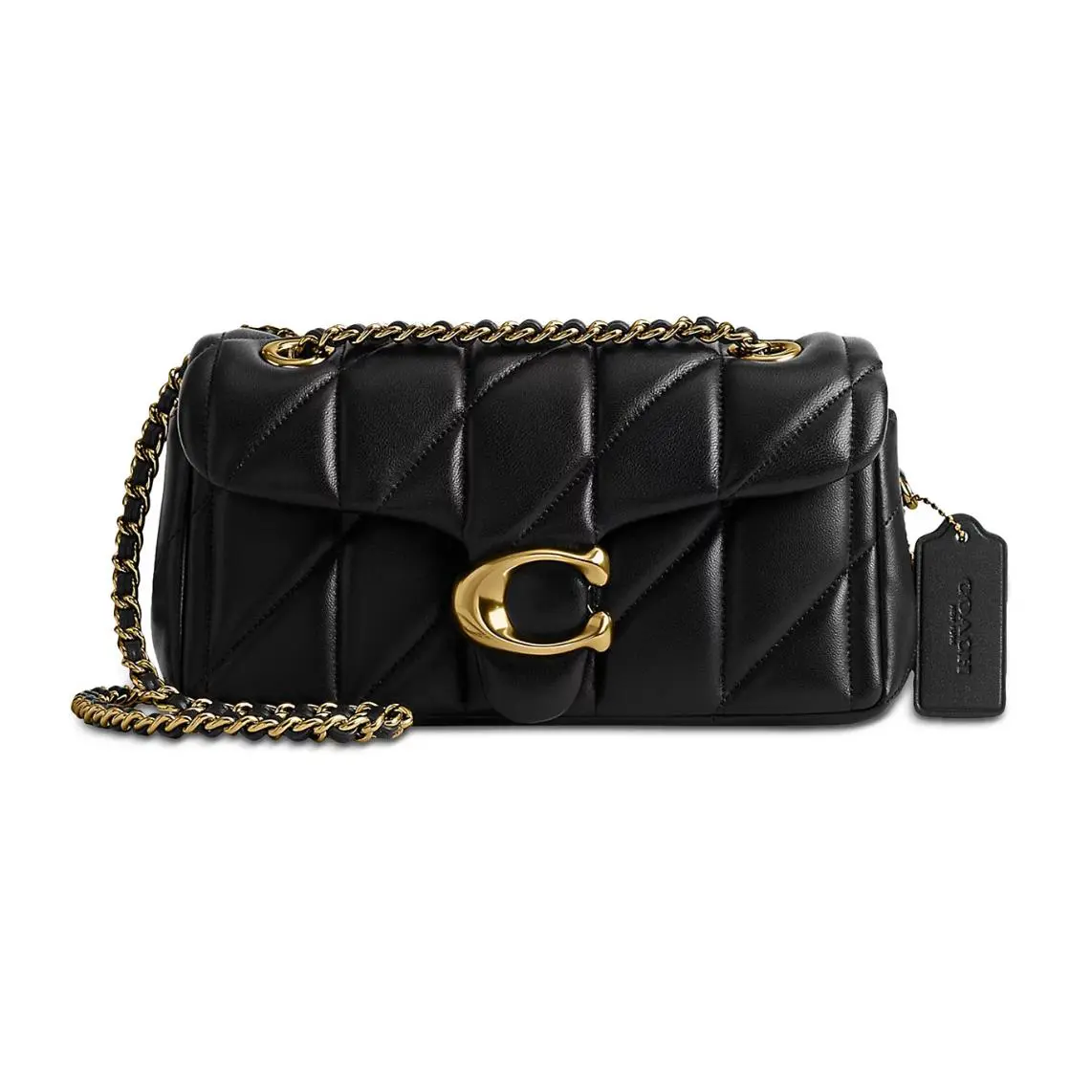 Coach Quilted Leather Tabby Shoulder Bag 20 with Chain B4/black