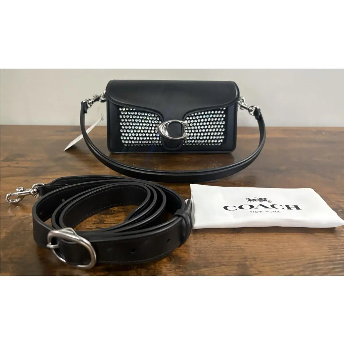 Coach Crystal Tabby 20 Shoulder Crossbody Black