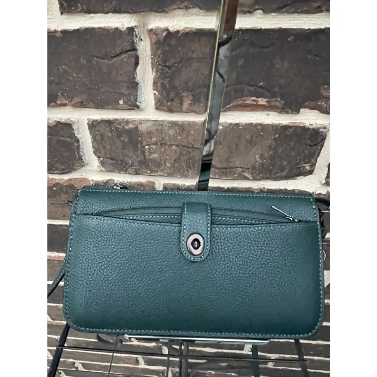 Coach Noa Pebbled Leather Crossbody Wallet C4816 Forest Green 2 in 1