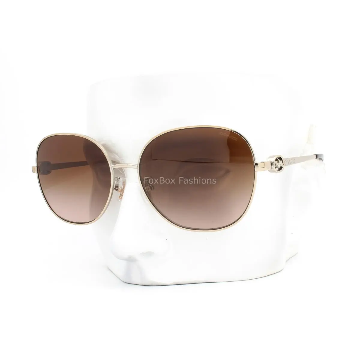 Coach Sunglasses HC 7123 900513 Light Pale Gold Brown Gradient with Case