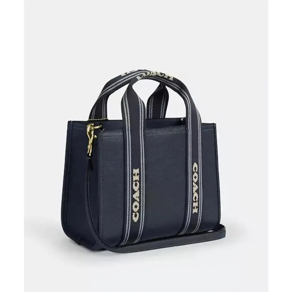 Coach Smith Tote Bag 24 Leather Gold Blue CBH14 Small Handbag Crossbody