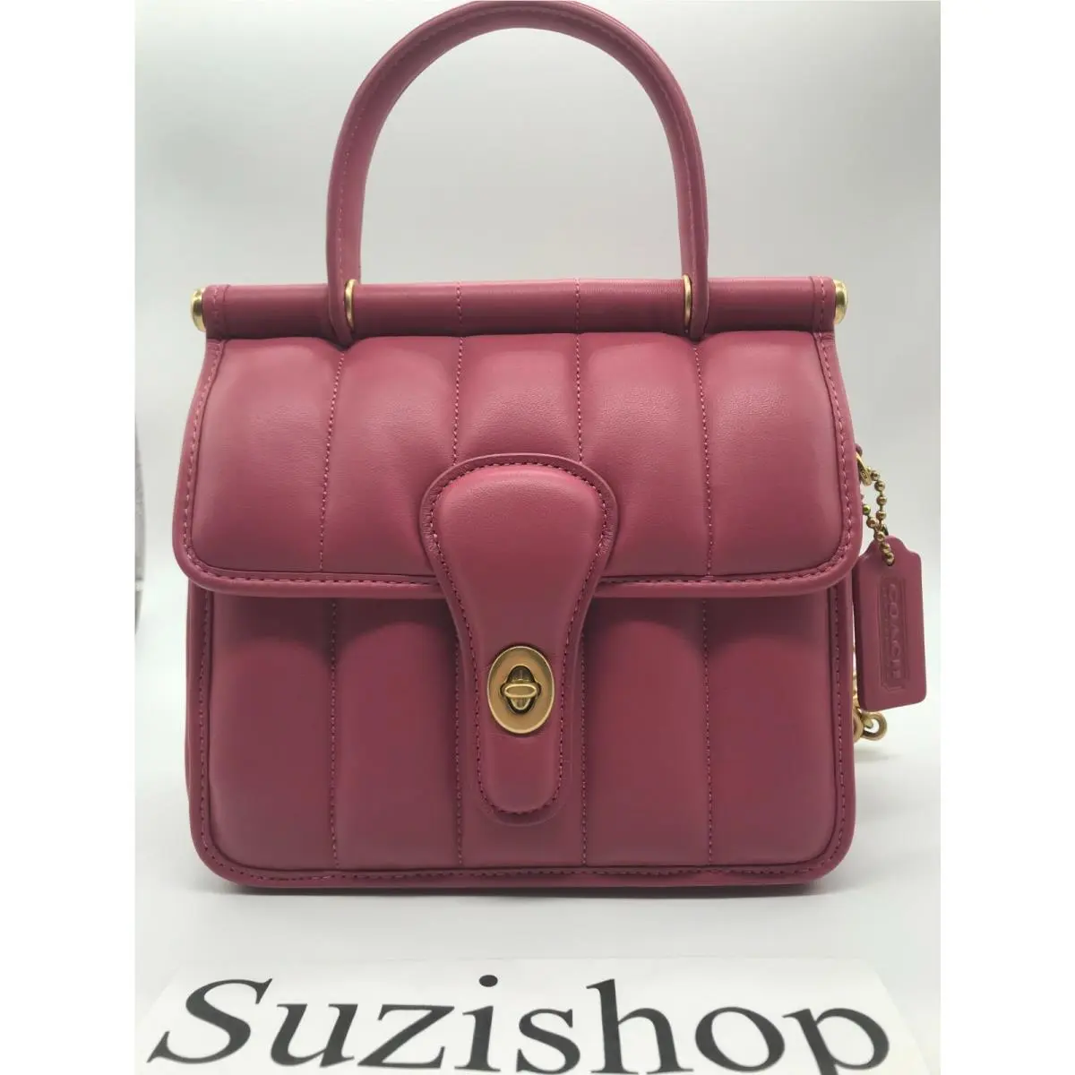Coach Originals Willis Rouge Red Top Handle 18 with Quilting Style C3844