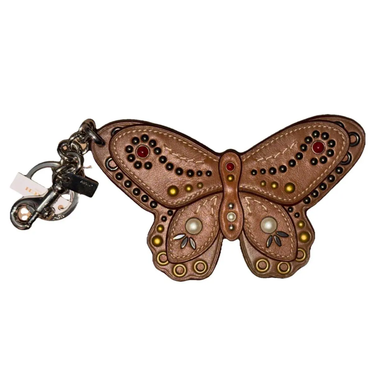 Coach F58996 Studded Butterfly Leather Bag Charm Keycha