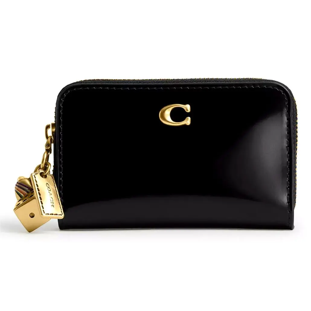 Coach Essential Small Zip Around Wallet W/charms - CCD82 Black Leather