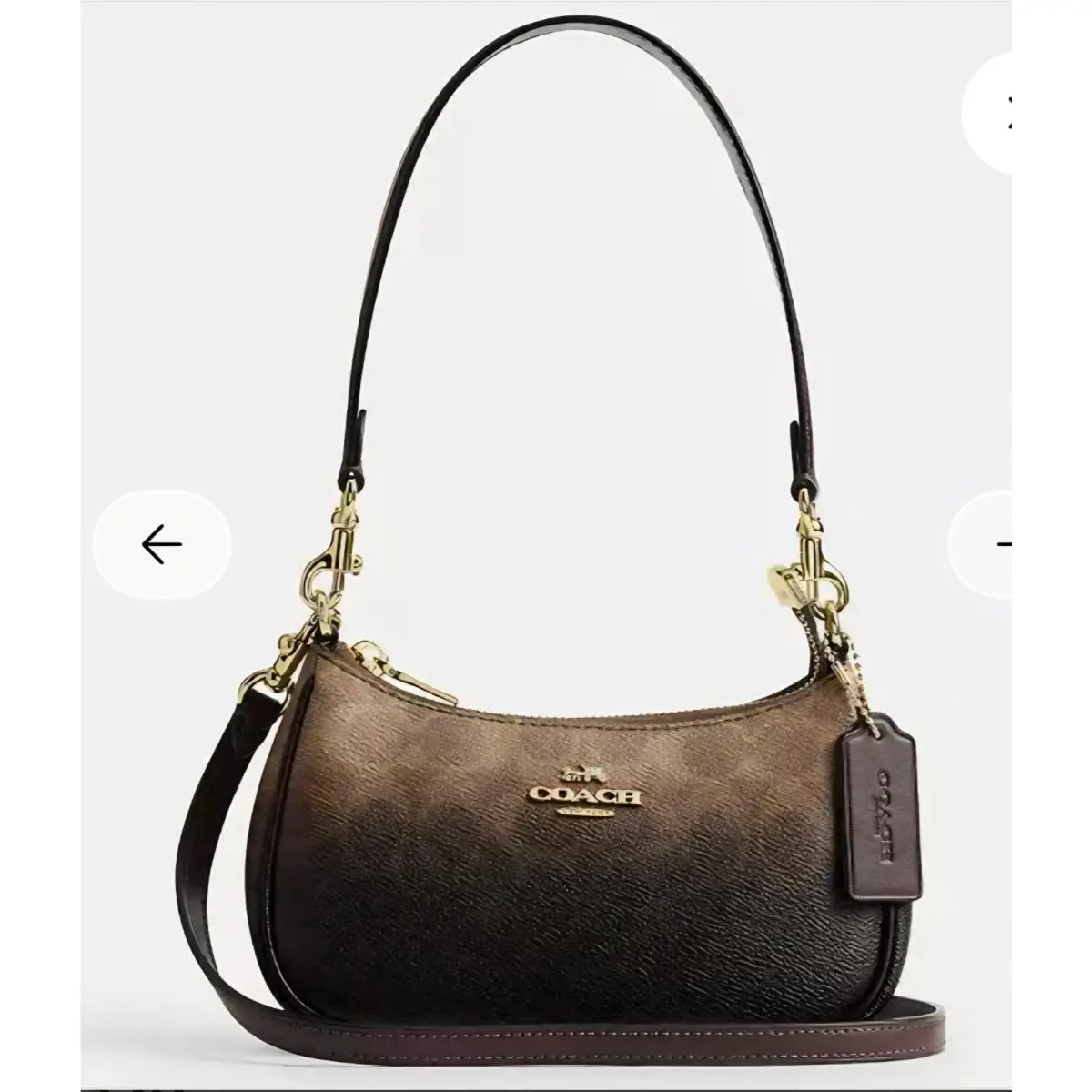Coach Teri Mini Ombre Shoulder Bag Crossbody Gold Leather Handbag CDW51