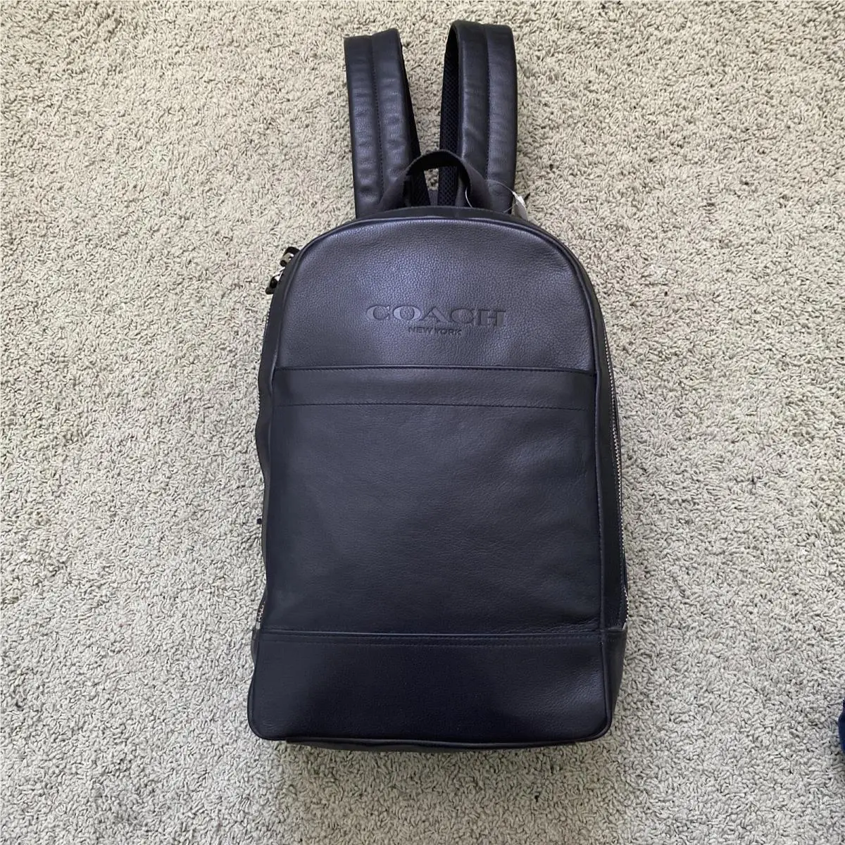 Coach Leather Backpack Black