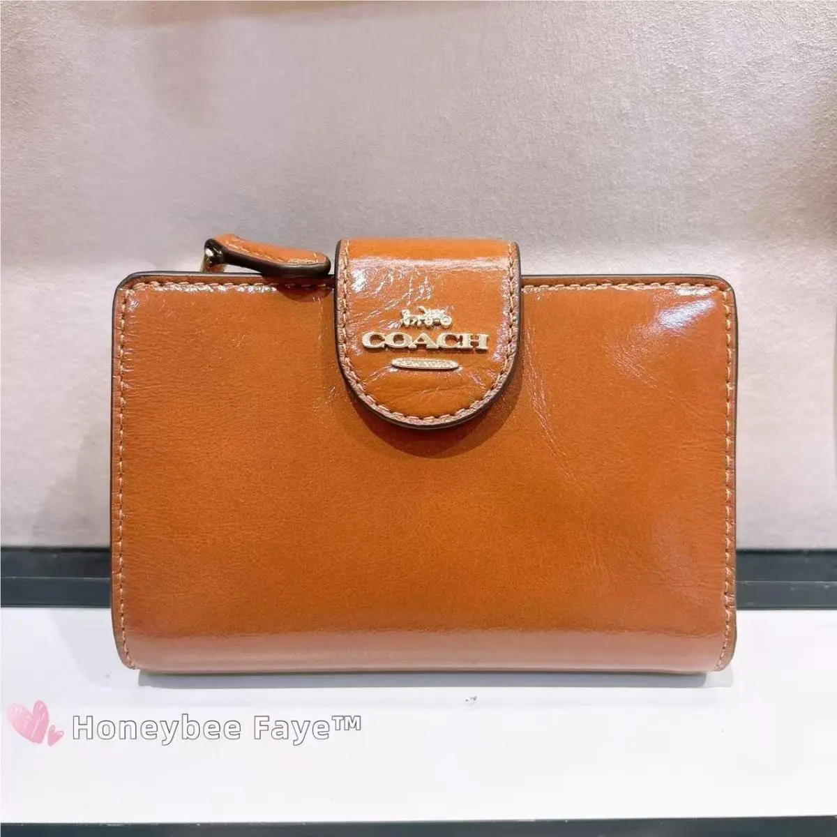 Coach Medium Corner Zip Wallet CEC33 Redwood