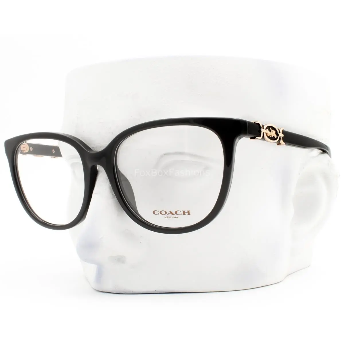 Coach Eyeglasses HC 6260U 5002 Glasses Gloss Black Rose Gold Logo 54mm with Case