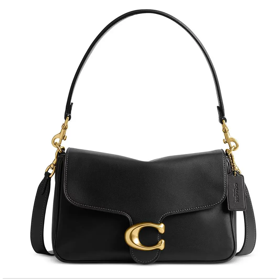 Coach Soft Tabby Small Leather Shoulder Bag Brass/black