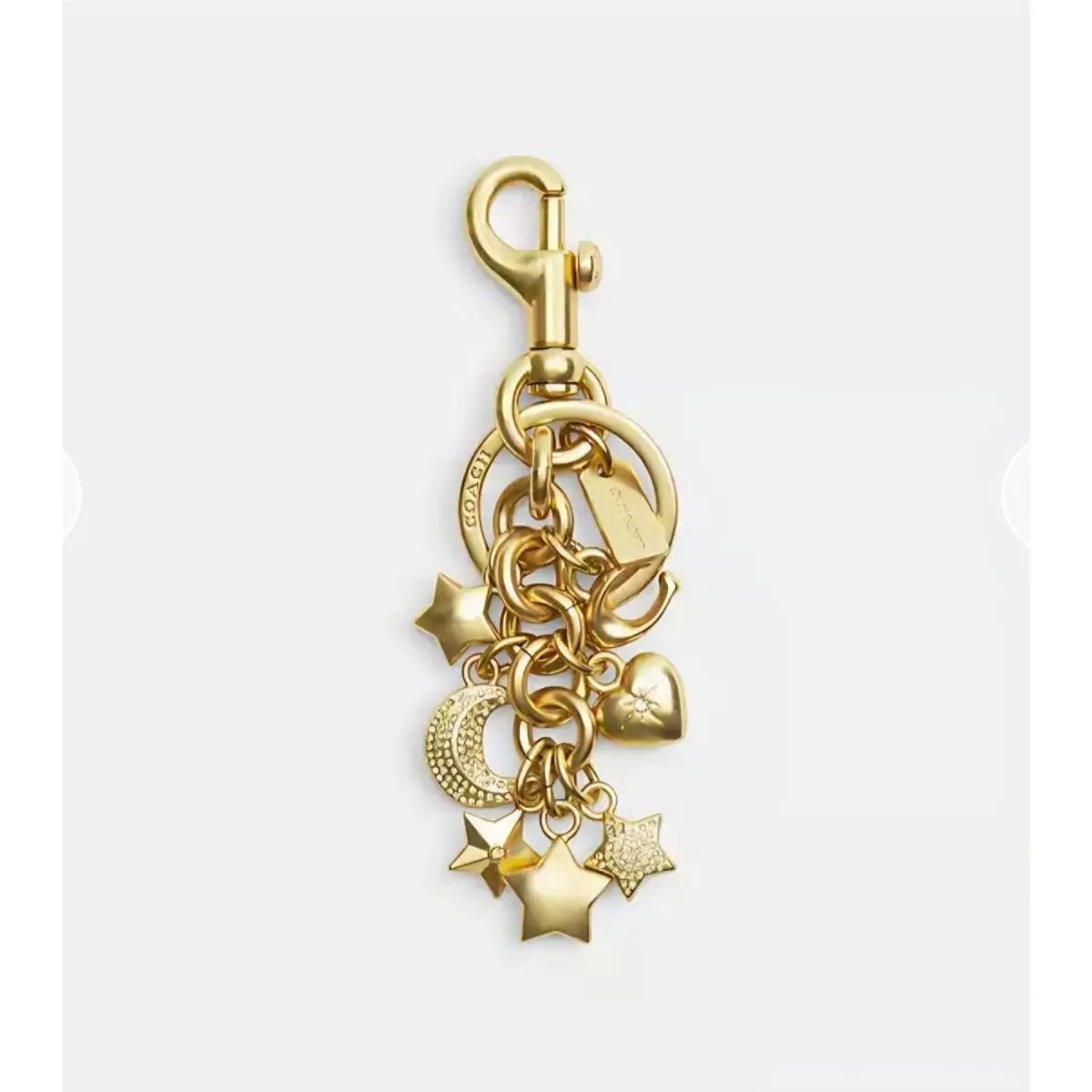 Star Moon Cluster Gold Bag Charm Keychain Dogleash Clip CDB59 Charms by Coach
