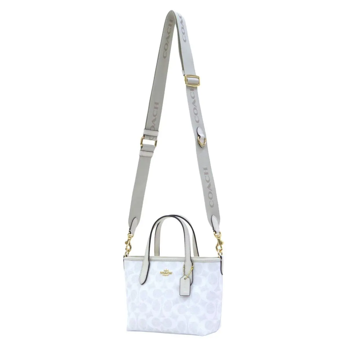 Coach City Mini Tote Signature Canvas - White/chalk