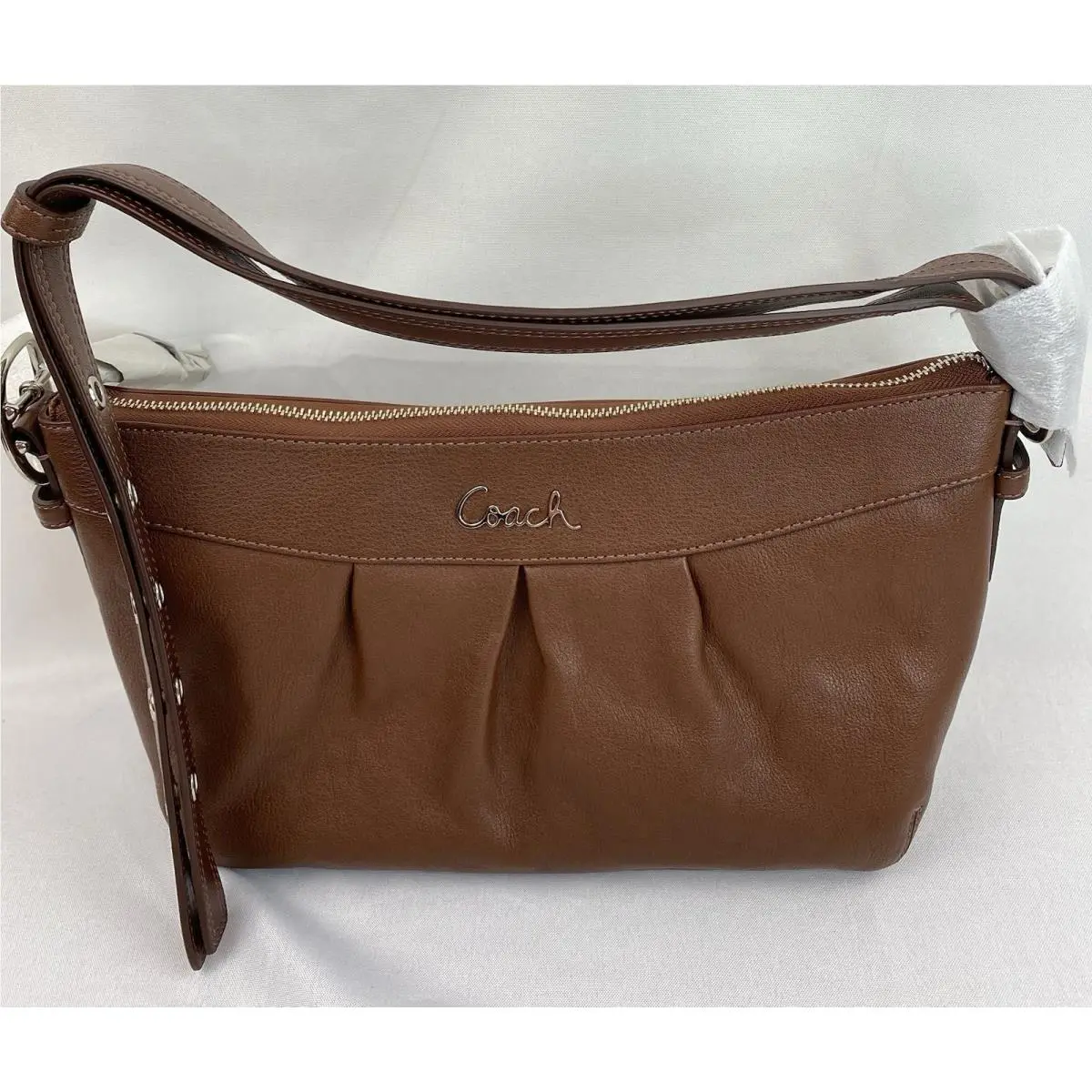 Coach Ashley Walnut Leather EW Duffle Purse Shoulder Hand Bag F15512